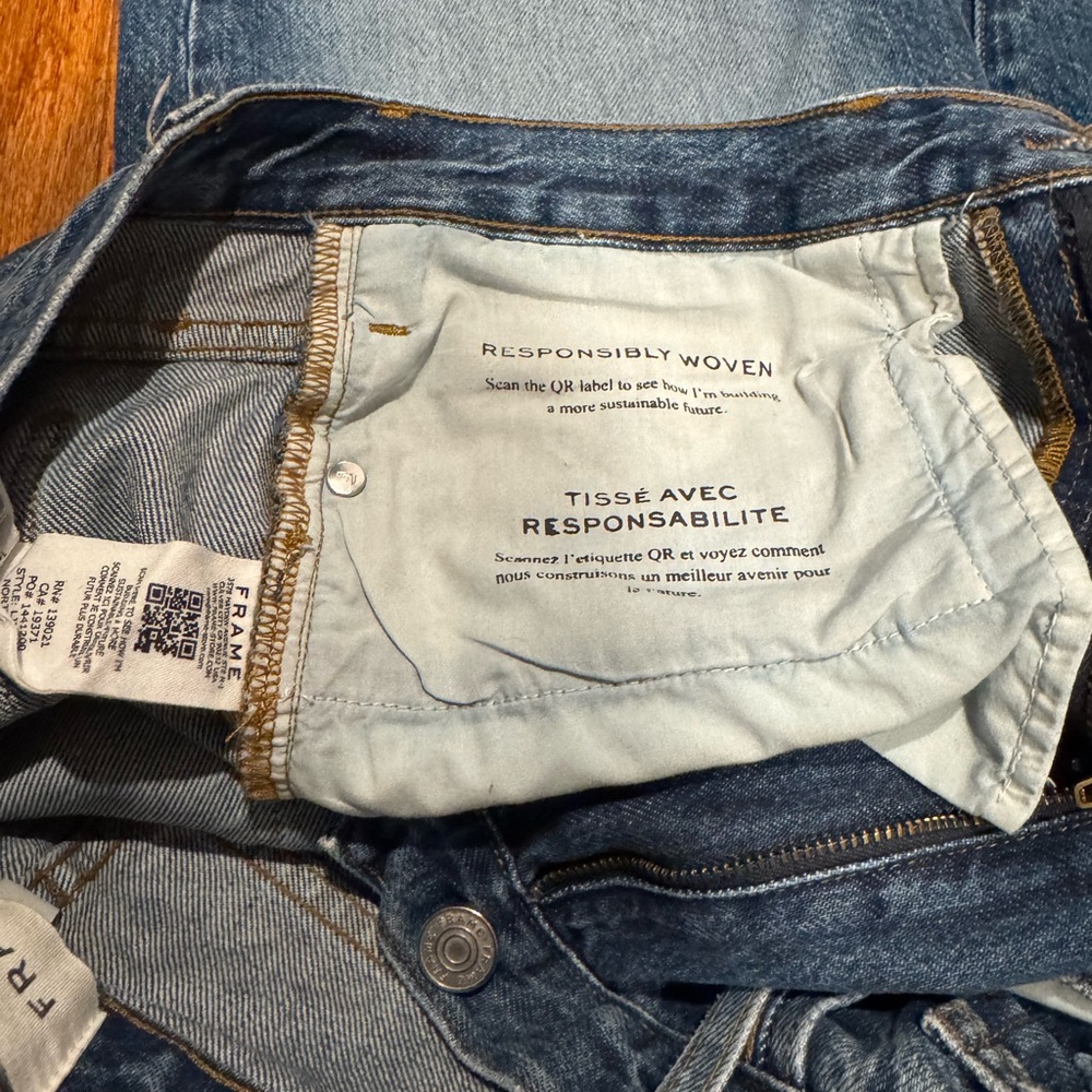 Frame Denim Le Jane Crop Northville Women's Straight High Waist Blue Jeans - 30 - Picture 7 of 7